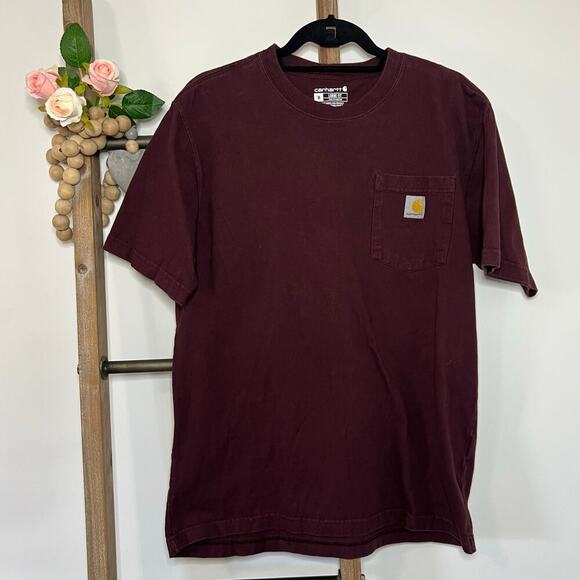 Carhartt Other - Carhartt Mens Short Sleeve Maroon Loose Fit T Shirt Size Medium